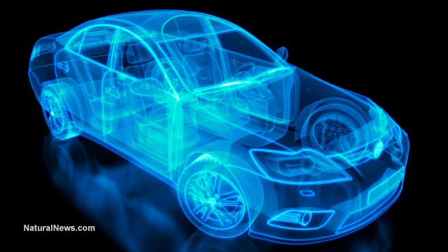Automobile-Car-Xray-Cut-Away-Model-Glow-Blue