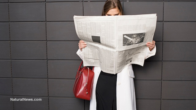 Woman-Reading-Newspaper-News-Purse
